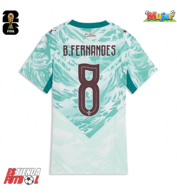 Portugal Bruno Fernandes #8 Segunda Equipación Mujer Mundial 2026 Manga Corta